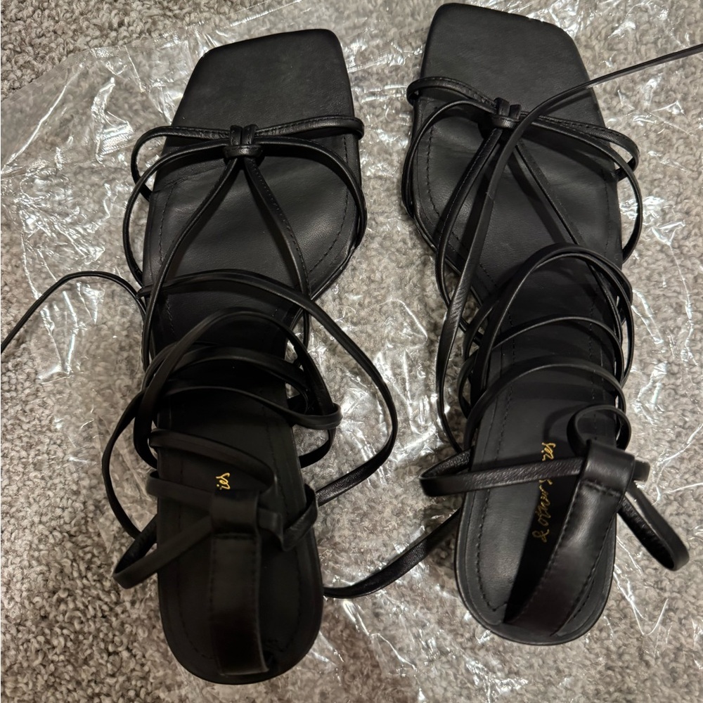 & Other Stories Black Strappy Heels